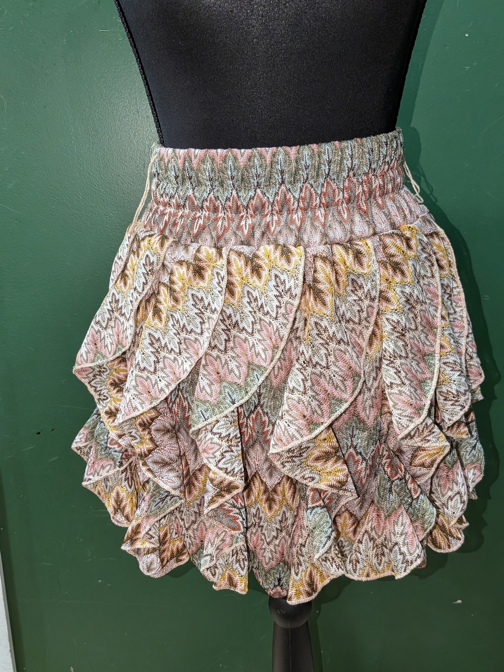Wet Seal Pastel Multicolor Ruffled Mini Skirt